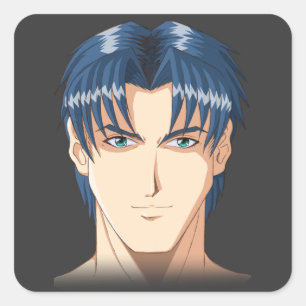 アニメとマンガ顔 スクエアシール