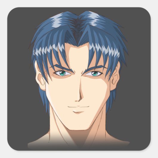 アニメとマンガ顔 スクエアシール (正面)