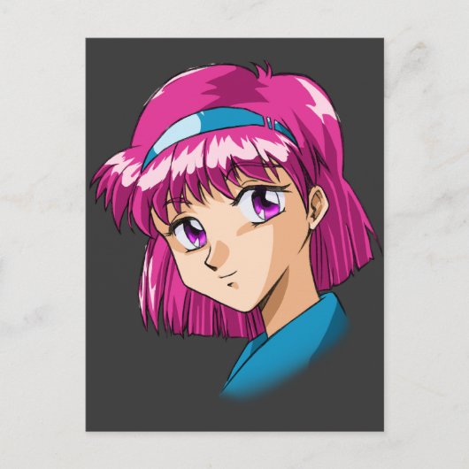 アニメとマンガ顔 ポストカード (正面)