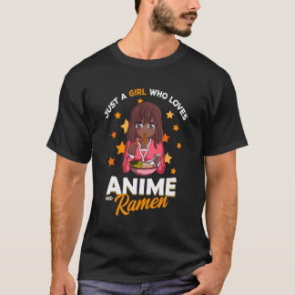 アニメとラーメンが大好きな女の子 Tシャツ