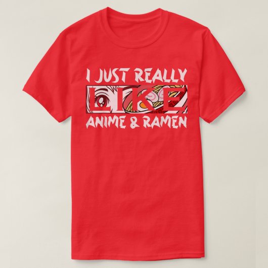 アニメとラーメンが大好きマンガ444 Tシャツ (デザイン正面)
