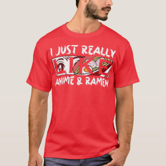 アニメとラーメンが大好きマンガ444 Tシャツ