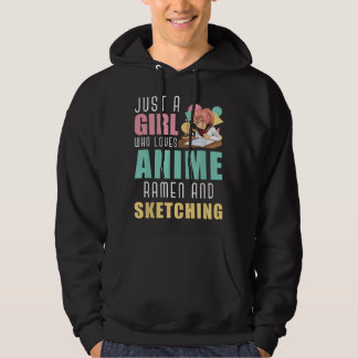 アニメとラーメンとスケッチが大好きな女の子 パーカ