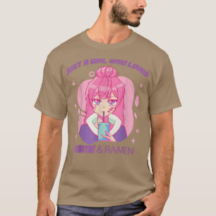 アニメとラーメンTを愛する少女 Tシャツ