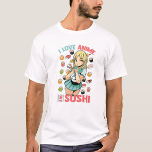 アニメと寿司が大好き – かわいいかわいい-マンガオタク Tシャツ