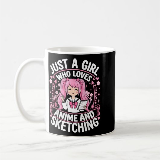 アニメと歌うことが大好きな女の子 コーヒーマグカップ (左)