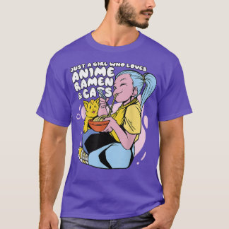 アニメと猫が大好きな女の子 – かわいいかわいいAn Tシャツ