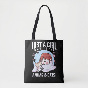 アニメと猫のオタク日本のアニメガール トートバッグ