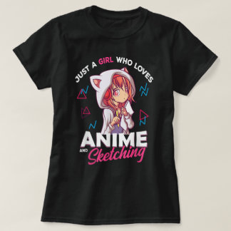 アニメと絵を描くのが大好きな女の子 Tシャツ