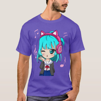 アニメと音楽の少女のforeenちびグラフィック アニメfr tシャツ