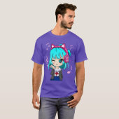 アニメと音楽の少女のforeenちびグラフィック アニメfr tシャツ (正面フル)