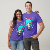 アニメと音楽の少女のforeenちびグラフィック アニメfr tシャツ (ユニセックス)