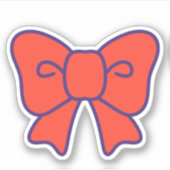 アニメのかわいい赤いリボンステッカーの弓 シール (正面)