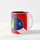 アニメのイエローバーアンジェフィッシュダイブ国旗 ツートーンマグカップ (正面右)