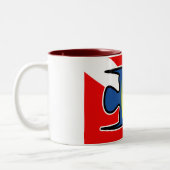 アニメのイエローバーアンジェフィッシュダイブ国旗 ツートーンマグカップ (左)