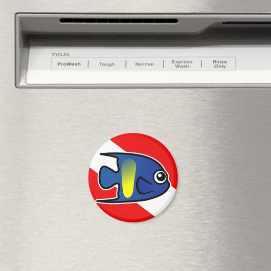 アニメのイエローバーアンジェフィッシュダイブ国旗 マグネット (インサイチュ (食洗機))