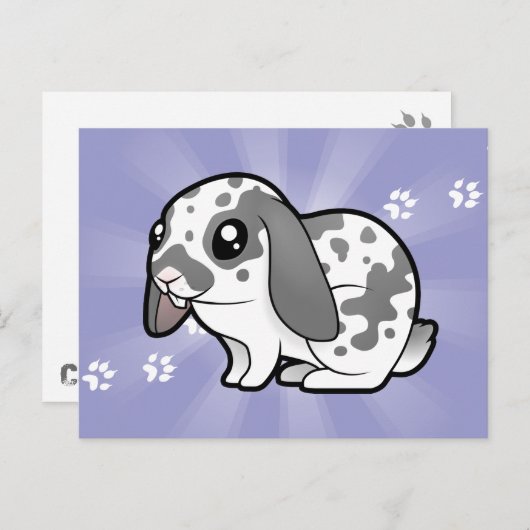 アニメのウサギ（フロッピーイヤースムースな髪） ポストカード (正面/裏面)