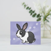 アニメのウサギ（耳のてっぺんの滑らかな髪） ポストカード (スタンド正面)