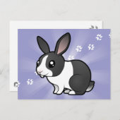 アニメのウサギ（耳のてっぺんの滑らかな髪） ポストカード (正面/裏面)