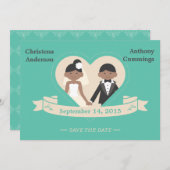 アニメのカップルがお知らせする結婚式の招待状(LAA) 招待状 (正面/裏面)