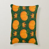 アニメのカボチャと秋のカエデ落ち アクセントクッション (裏面(縦))