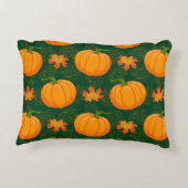アニメのカボチャと秋のカエデ落ち アクセントクッション (裏面)
