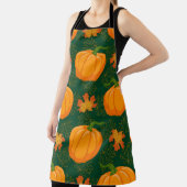アニメのカボチャと秋のカエデ落ち エプロン (インサイチュ)