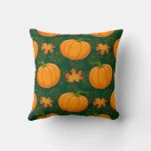 アニメのカボチャと秋のカエデ落ち クッション (裏面)