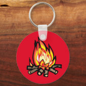 アニメのキャンプファイア燃えるオレンジ黄色Keyc キーホルダー (正面)