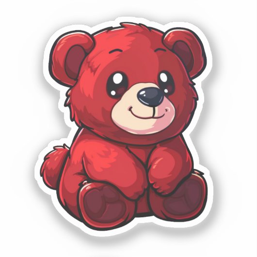 アニメのクマイラストレーション シール (正面)