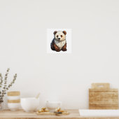 アニメのクマイラストレーション ポスター (キッチン)