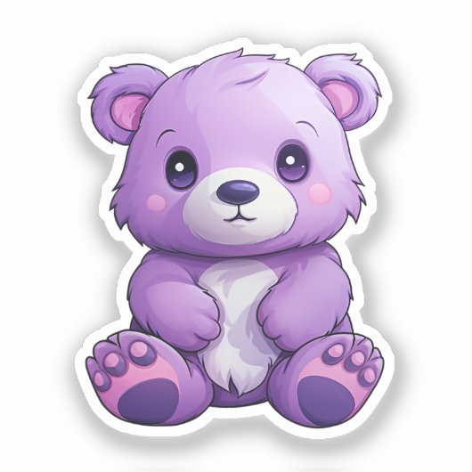 アニメのクマ シール (正面)