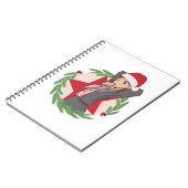 アニメのクリスマスセーター - 可愛い女の子のサンタ帽子 ノートブック (左側)