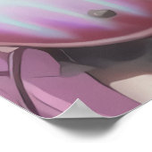 アニメのクール若い遊女性のギター | AI Art ポスター (角)