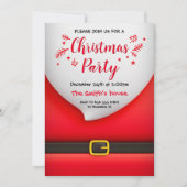 アニメのサンタクロースはヒゲのベルトのバックルでスーツ 招待状 (正面)