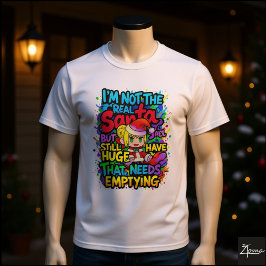アニメのサンタ、膨らんだものが空っぽになる必要があるという引用 Tシャツ