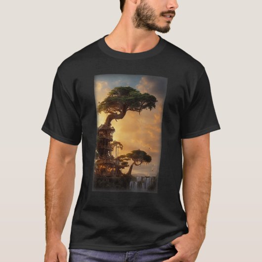 アニメのツリーハウス海賊船カリブの海賊 Tシャツ (正面)