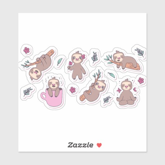 アニメのナマケモノかわいいステッカーセット シール (シート)