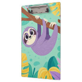 アニメのナマケモノが逆さまに枝からぶら下がっている クリップボード (左)