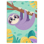 アニメのナマケモノが逆さまに枝からぶら下がっている クリップボード (裏面)