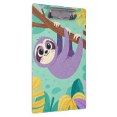 アニメのナマケモノが逆さまに枝からぶら下がっている クリップボード (右)