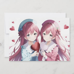 アニメのハートとバレンタインデー シーズンカード