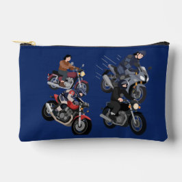 アニメのバイクとレーシングカーの青いアクセサリーポーチ アクセサリーポーチ