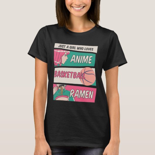 アニメのバスケットボールラーメンを愛する女の子の川合 Tシャツ (正面)