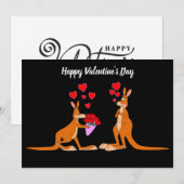アニメのバレンタインデーのカンガルー フラット カード (正面/裏面)