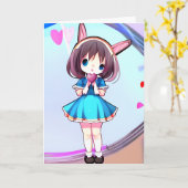 アニメのバレンタインデー カード (黄色い花)