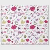 アニメのバレンタインデー ラッピングペーパー (フラット)