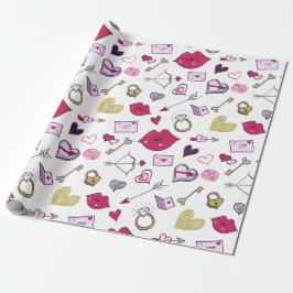 アニメのバレンタインデー ラッピングペーパー