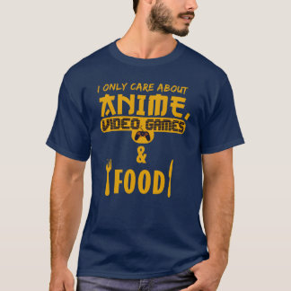 アニメのビデオゲームと食べ物のビンテージものだけが好き Tシャツ