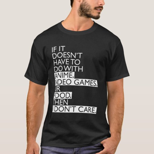 アニメのビデオゲームまたは食べ物 Tシャツ (正面)